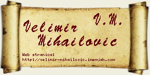 Velimir Mihailović vizit kartica